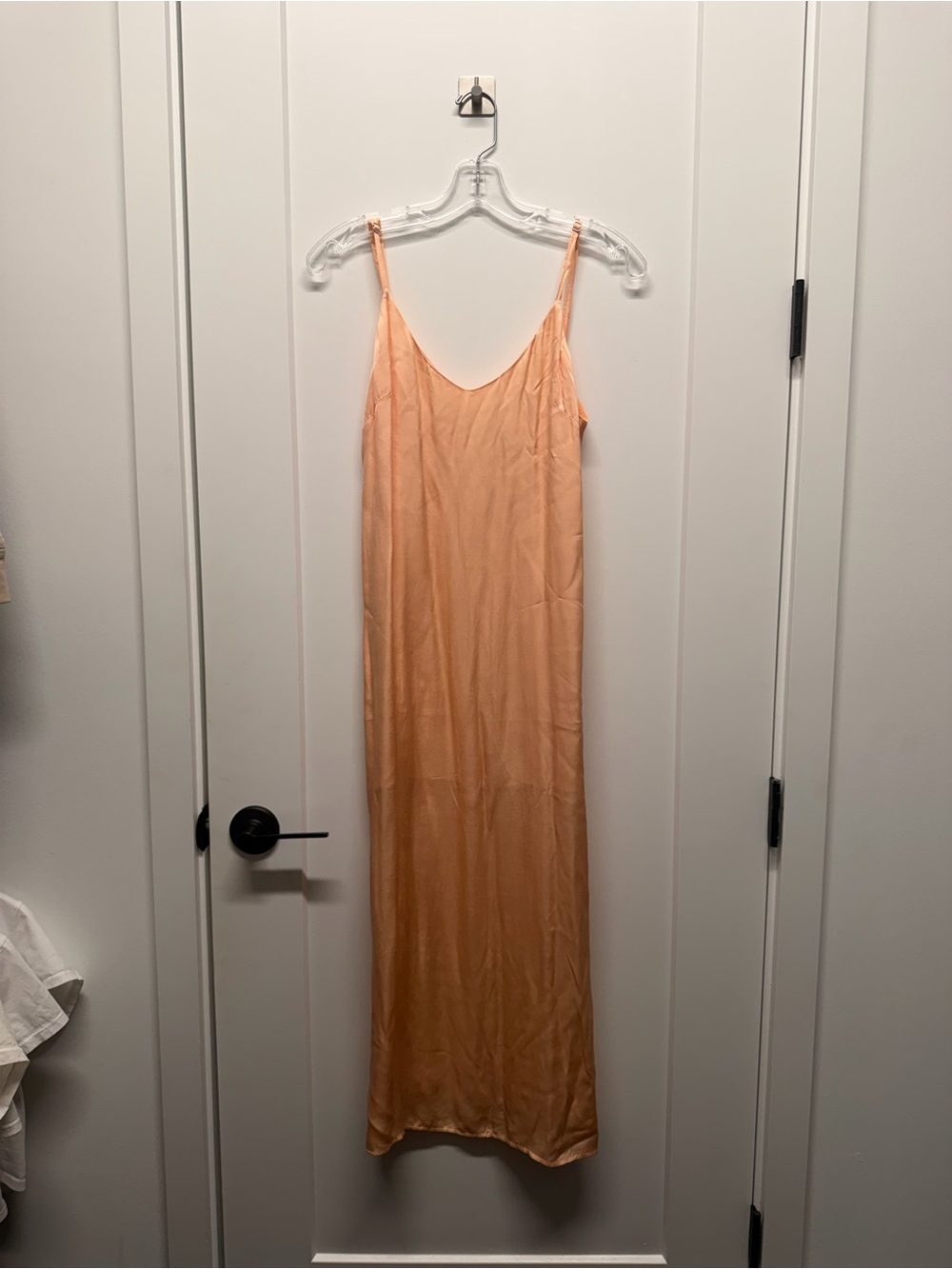 NWT SELF CONTRAST Women's Peach Slip Dress - Sleek Bias Silhouette